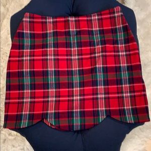 Vineyard Vines plaid scalloped wool skirt